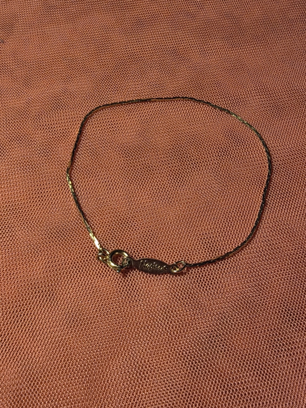 Vintage Napier Dainty Gold Tone Ultra Fine Micro Herringbone Chain Bracelet
